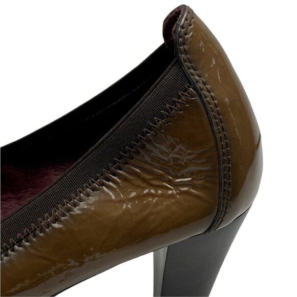 ANTHROPOLOGIE Hispanitas Women's Brown Patent  Leather Glove Shoe Heels EU 39 - Picture 10 of 12